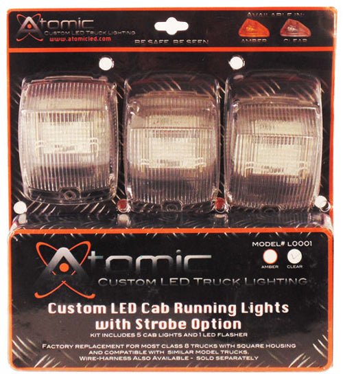 Class 8 Square Style Cab Light Kit - Clear